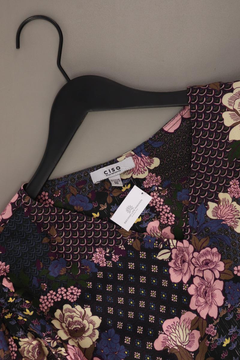 Ciso Langarmbluse Gr. 50 mit Blumenmuster mehrfarbig aus Viskose