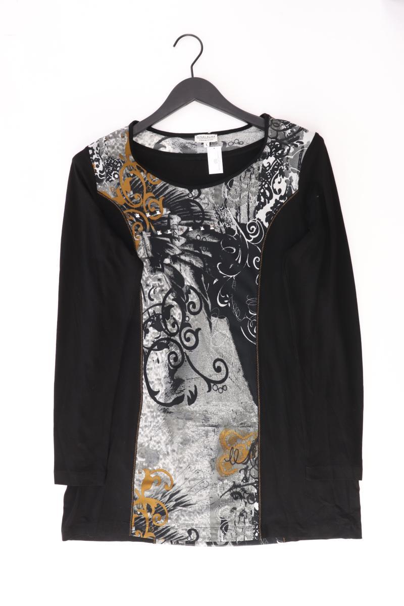 Gina Laura Printshirt Gr. L Langarm schwarz aus Baumwolle