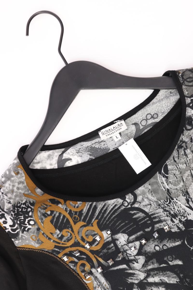 Gina Laura Printshirt Gr. L Langarm schwarz aus Baumwolle