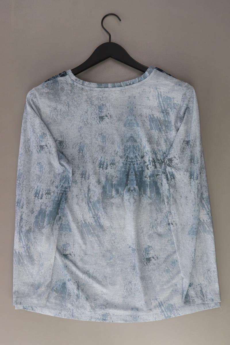 Gina Laura Printshirt Gr. 44/46 Langarm blau aus Polyester