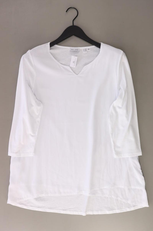 Gina Laura Regular Shirt Gr. 44/46 3/4 Ärmel weiß aus Viskose