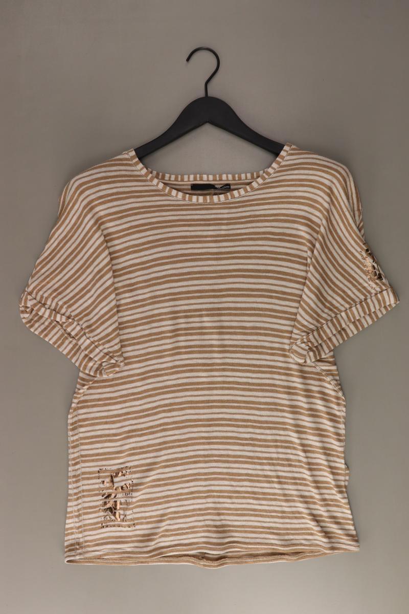 Le Comte Ringelshirt Gr. 46 gestreift Kurzarm braun aus Viskose