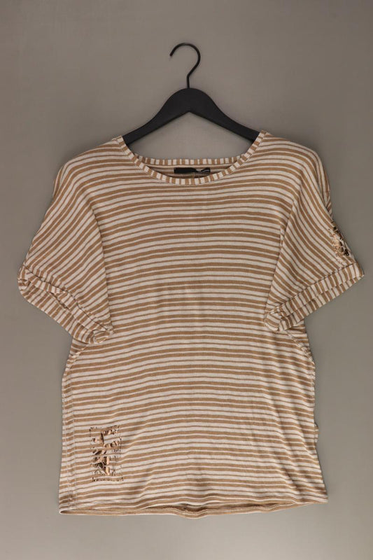 Le Comte Ringelshirt Gr. 46 gestreift Kurzarm braun aus Viskose