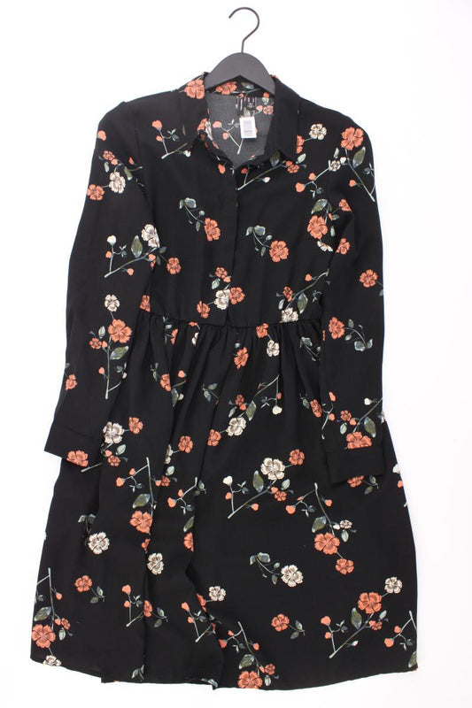 Vero Moda Midikleid Gr. M mit Blumenmuster Langarm schwarz aus Polyester