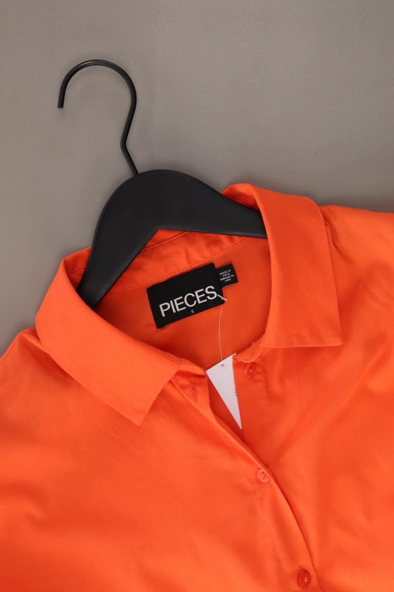 Pieces Oversize-Bluse Gr. S 3/4 Ärmel orange aus Baumwolle