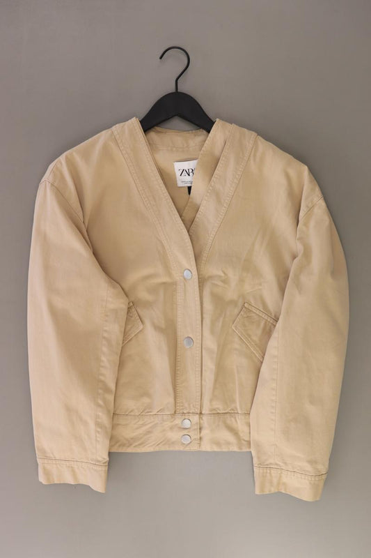 Zara Übergangsjacke Gr. XS creme aus Baumwolle