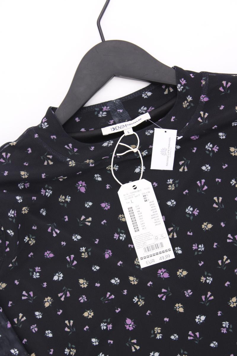 Tom Tailor (Denim) Langarmkleid Gr. L mit Blumenmuster neu mit Etikett blau