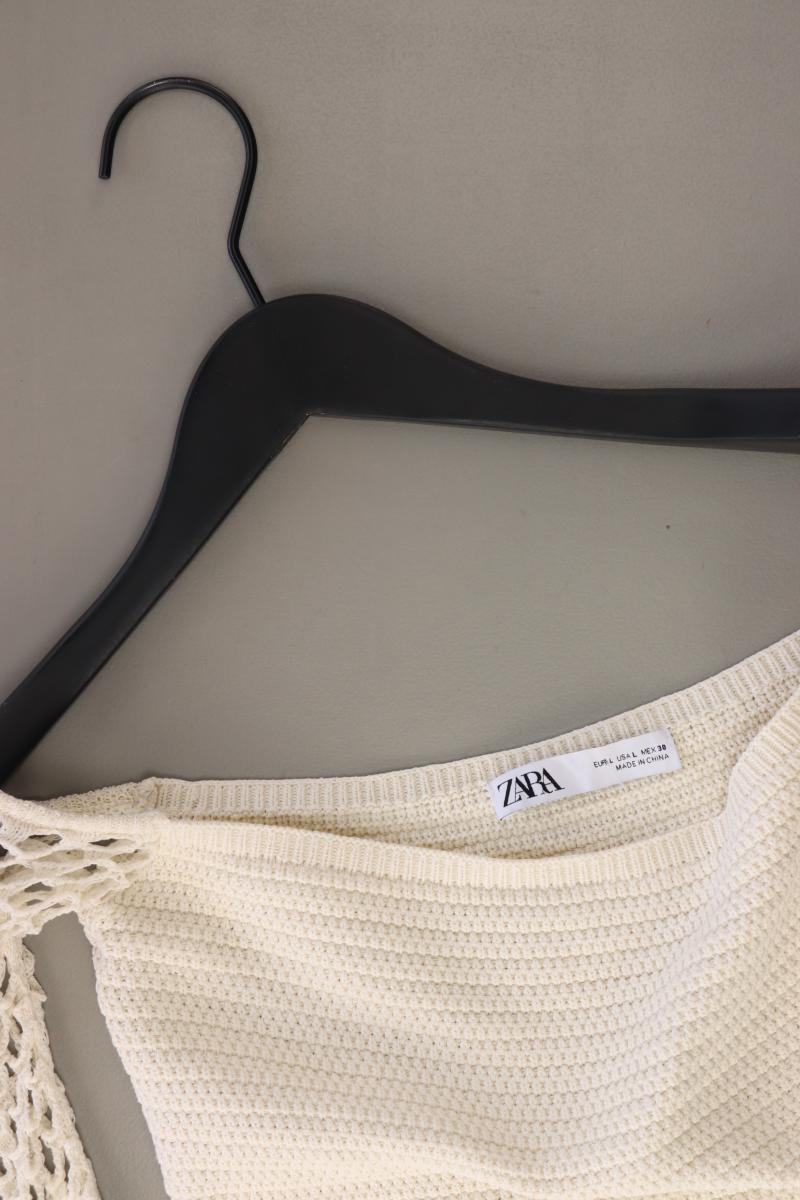 Zara Häkelpullover Gr. L creme aus Viskose