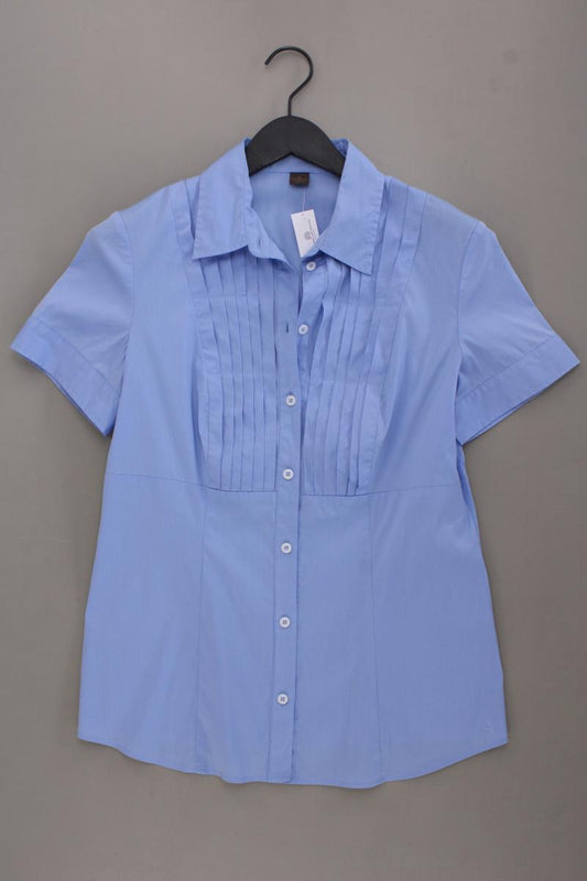 Selection by s.Oliver Kurzarmbluse Gr. 40 blau aus Baumwolle