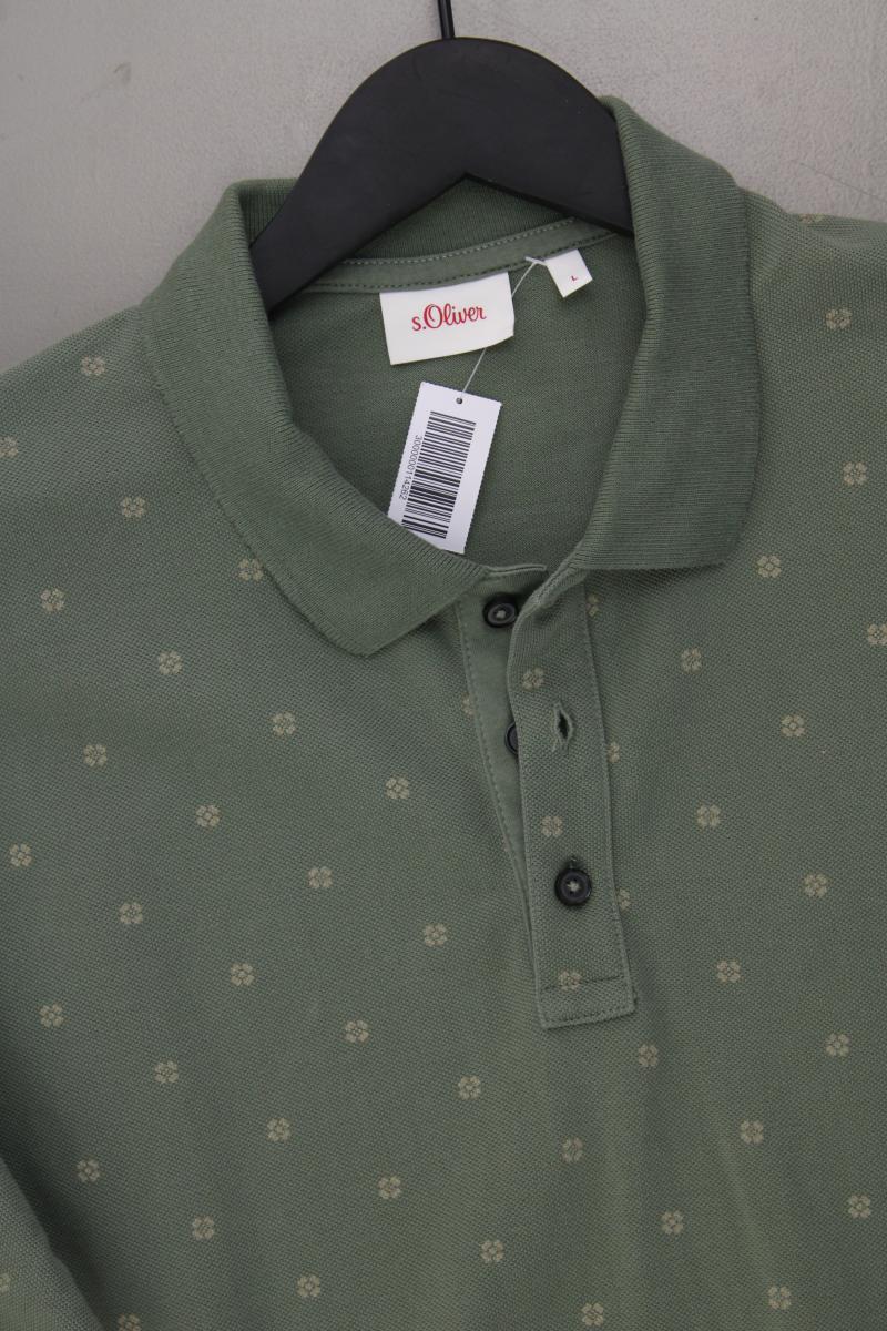 s.Oliver Poloshirt für Herren Gr. M neuwertig Kurzarm grün aus Baumwolle