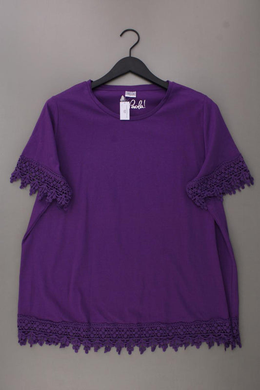 Paola T-Shirt Gr. 50 neuwertig Kurzarm lila aus Baumwolle