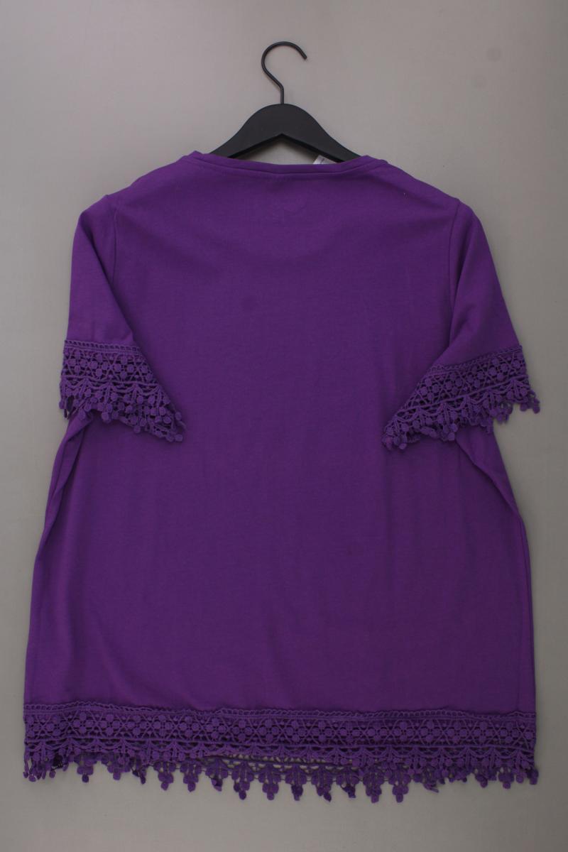Paola T-Shirt Gr. 50 neuwertig Kurzarm lila aus Baumwolle
