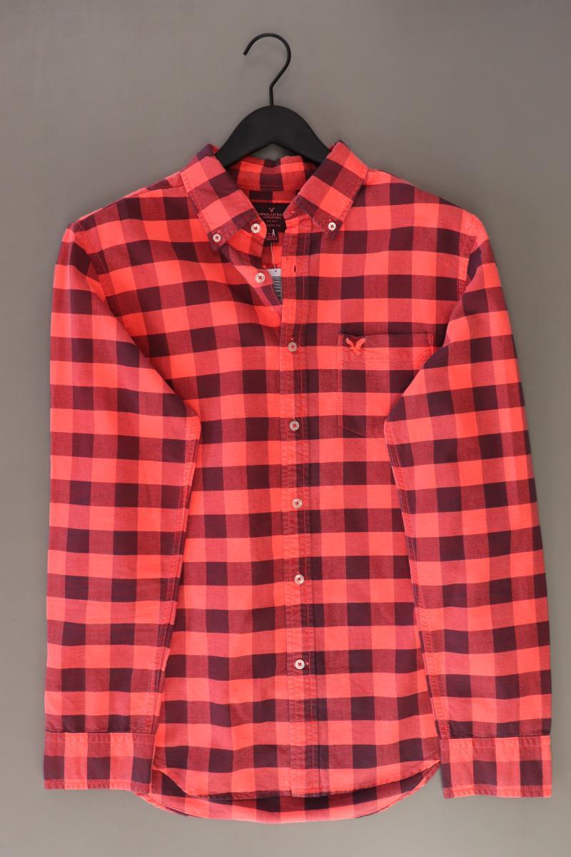 American Eagle Outfitters Karohemd für Herren Gr. M kariert Langarm orange