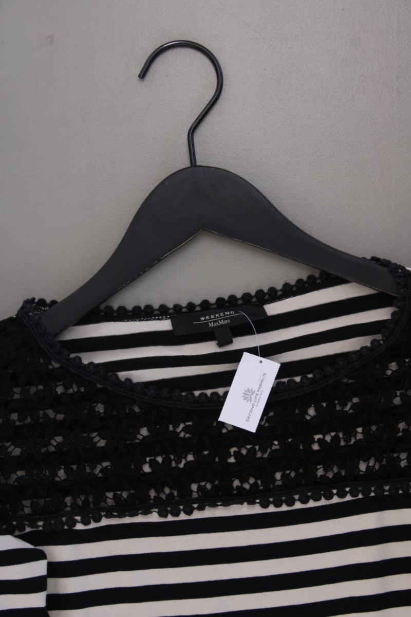 Weekend Max Mara Ringelshirt Gr. M gestreift 3/4 Ärmel schwarz aus Baumwolle