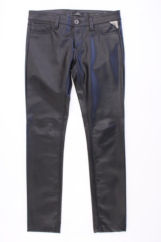 Replay Kunstlederhose Gr. W29 neuwertig schwarz aus Polyurethan