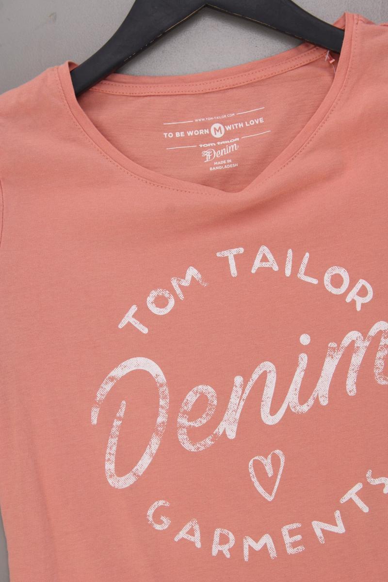 Tom Tailor (Denim) Printshirt Gr. M Kurzarm orange aus Baumwolle