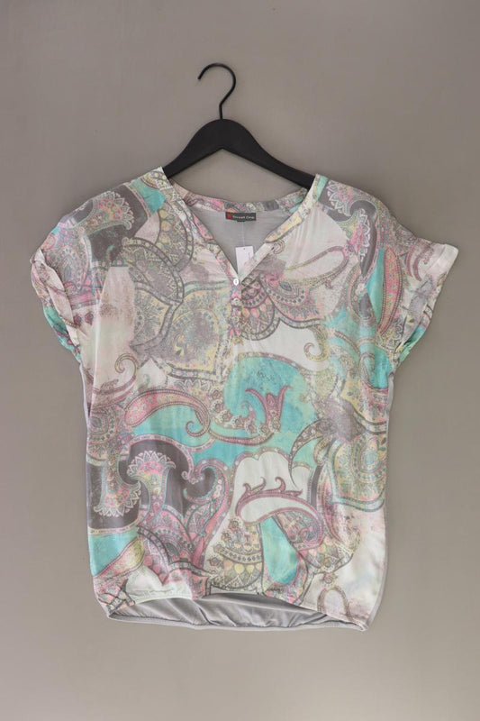 Street One Kurzarmbluse Gr. 38 mit Paisleymuster grau aus Viskose