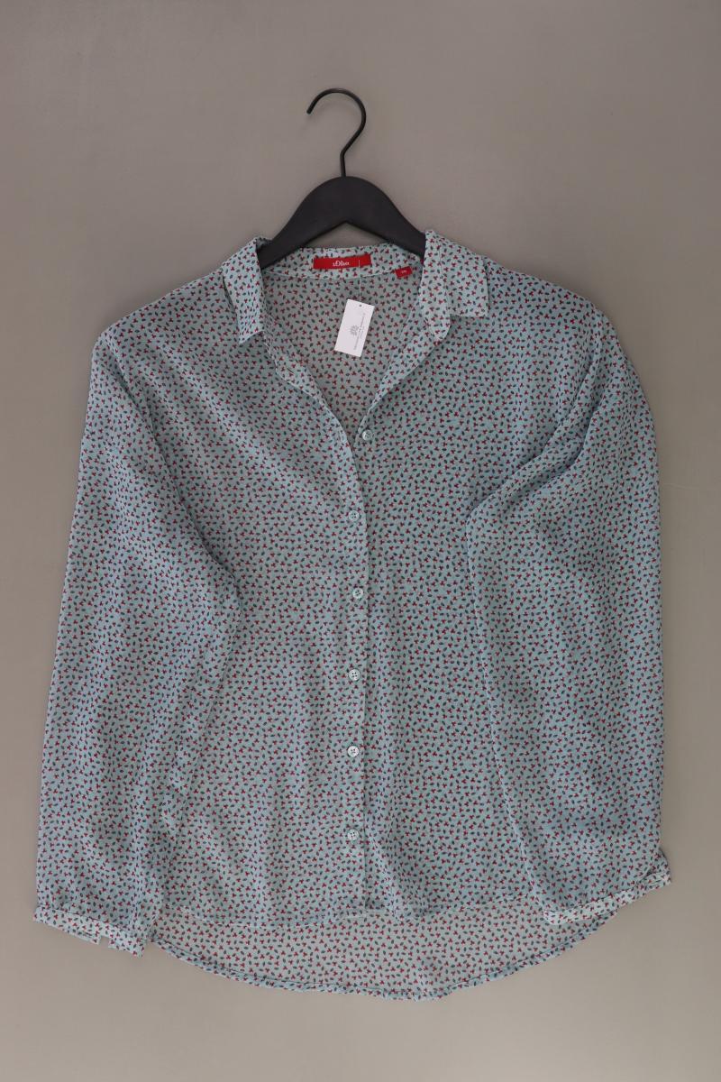 s.Oliver Langarmbluse Gr. 38 blau aus Polyester