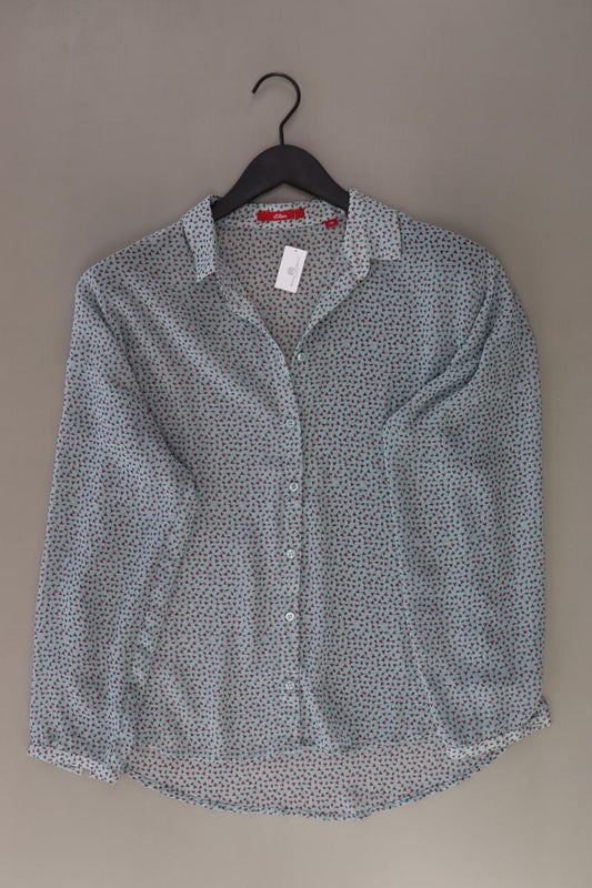 s.Oliver Langarmbluse Gr. 38 blau aus Polyester
