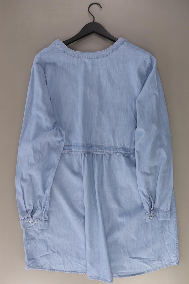 sheego Langarmkleid Gr. 50 blau aus Baumwolle
