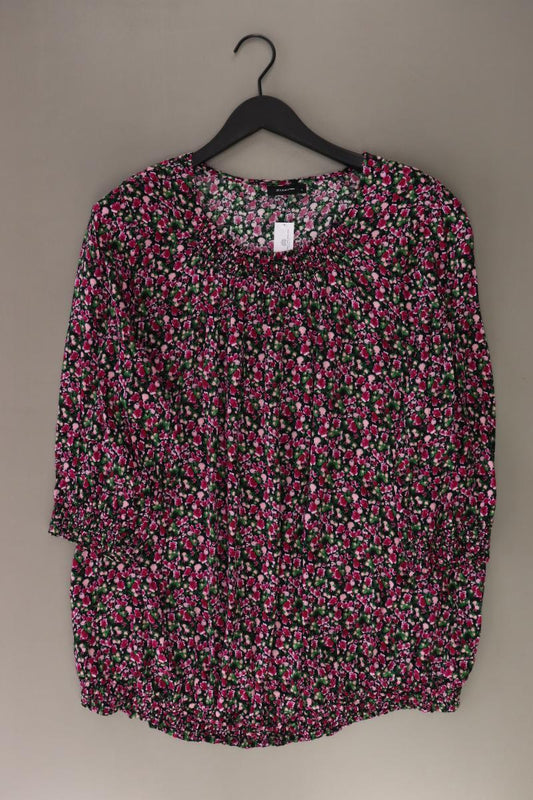 Zizzi Regular Bluse Gr. XXL mit Blumenmuster 3/4 Ärmel lila aus Viskose