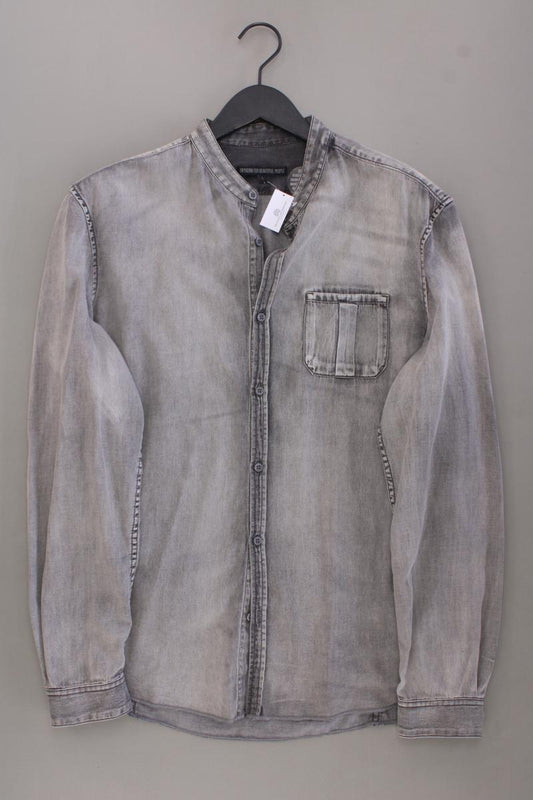 Drykorn Jeanshemd für Herren Gr. L neuwertig Langarm grau aus Baumwolle