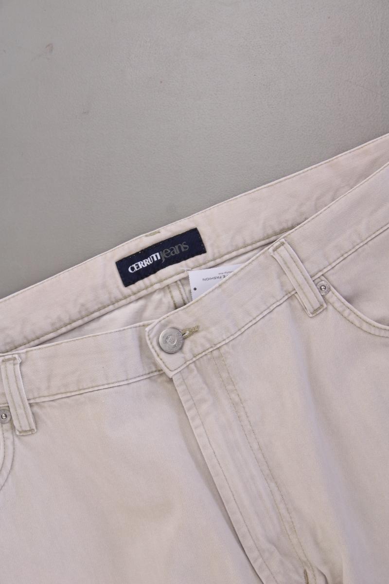 Cerruti Five-Pocket-Hose für Herren Gr. W42/L34 creme aus Baumwolle