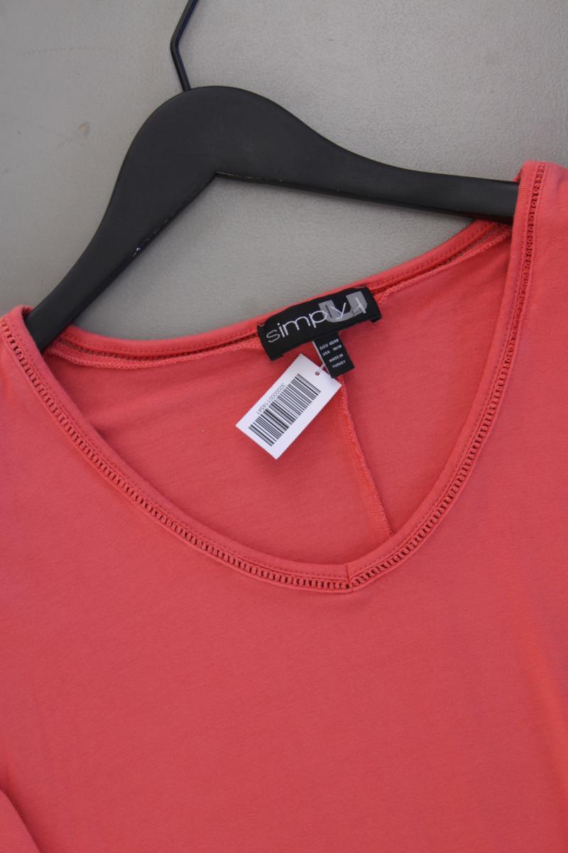 Simply U by Ulla Popken Longshirt Gr. 46/48 Kurzarm rosa aus Viskose