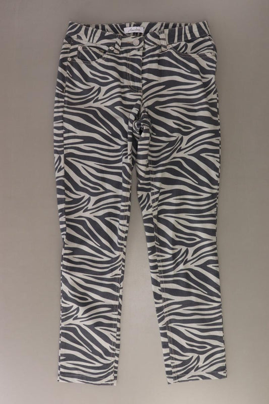 Aniston Hose Gr. 36 mit Tierdruck grau aus Baumwolle