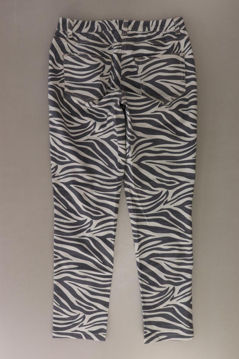 Aniston Hose Gr. 36 mit Tierdruck grau aus Baumwolle