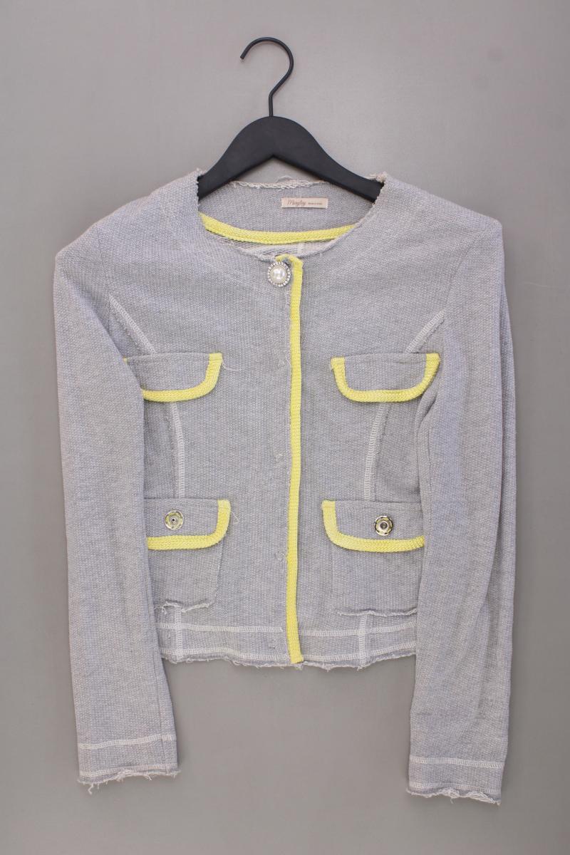 Maryley Strickjacke Gr. IT 38 (XS) Langarm grau aus Baumwolle