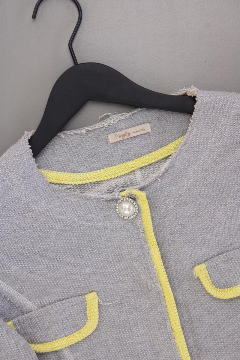 Maryley Strickjacke Gr. IT 38 (XS) Langarm grau aus Baumwolle