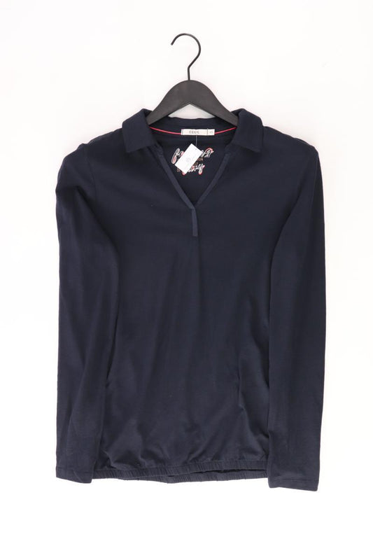 Cecil Poloshirt Gr. XS Langarm blau aus Baumwolle