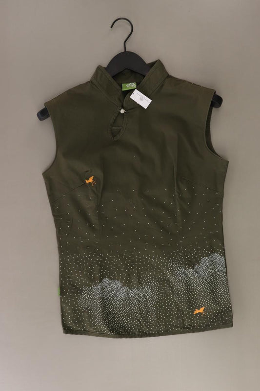 Skunkfunk Ärmellose Bluse Gr. L olivgrün aus Baumwolle