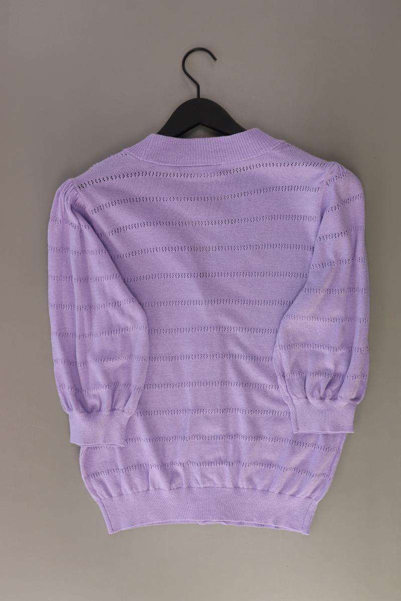 Saint Tropez Strickjacke Gr. M 3/4 Ärmel lila aus Baumwolle