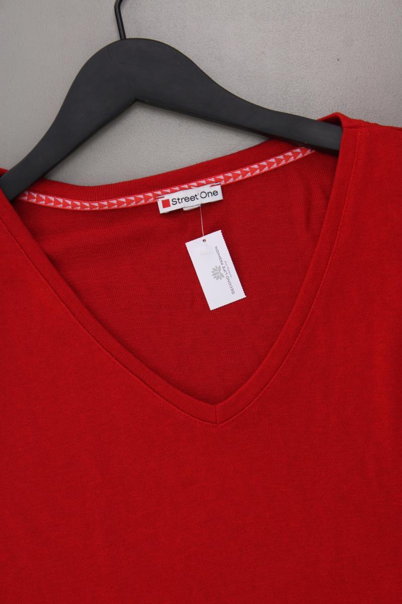 Street One Shirt mit V-Ausschnitt Gr. XL neuwertig Kurzarm rot