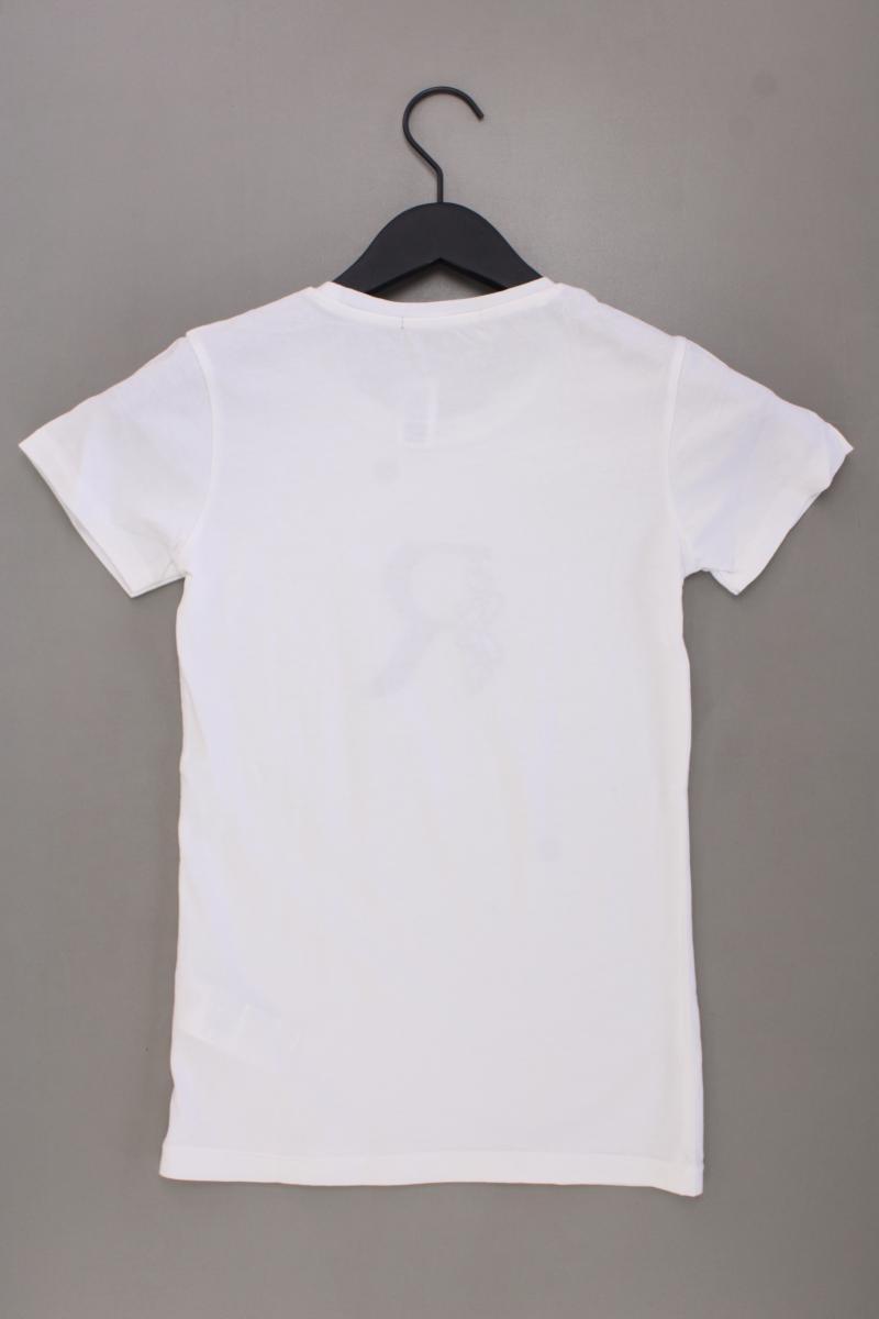 R. Jeans T-Shirt Gr. XS Kurzarm weiß aus Baumwolle