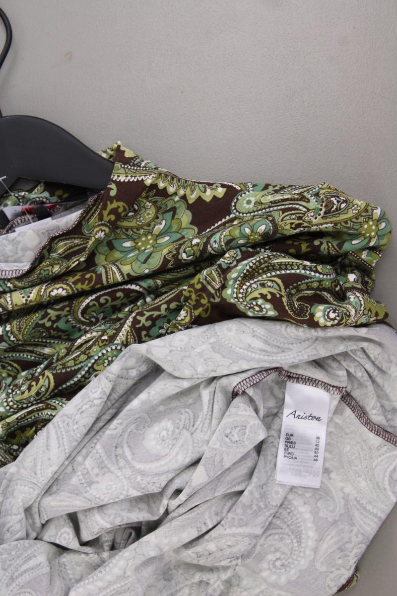 Aniston Langarmkleid Gr. 38 mit Paisleymuster grün aus Viskose