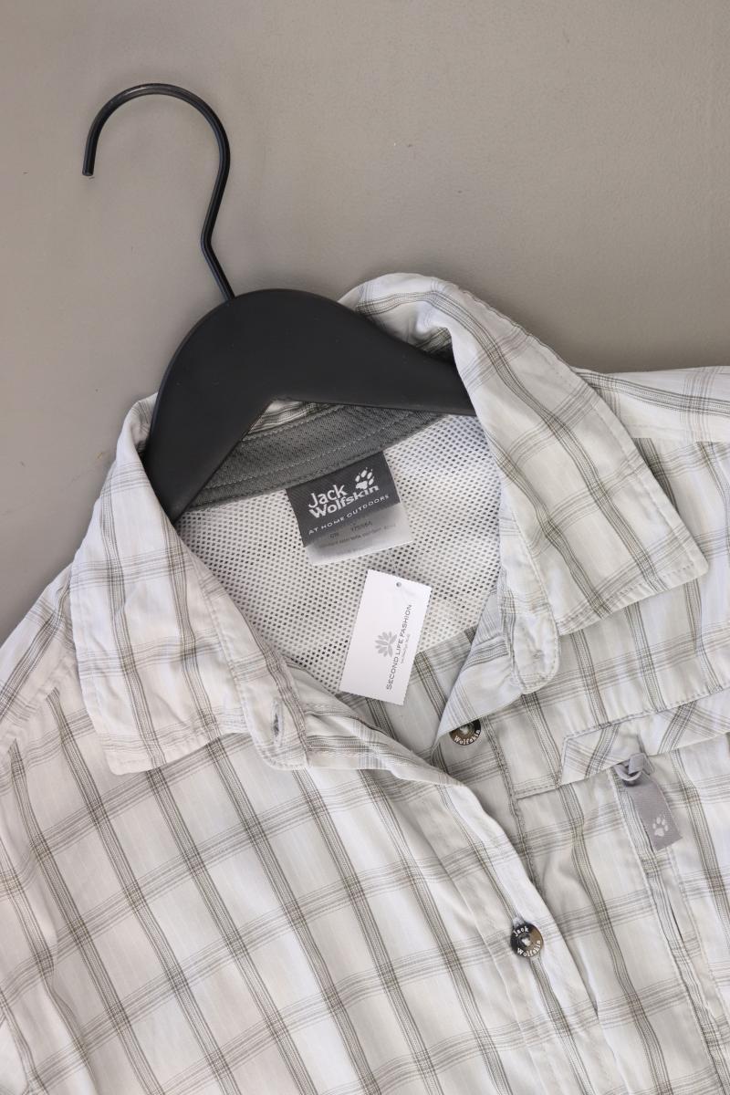 Jack Wolfskin Karobluse Gr. L kariert Kurzarm grau aus Polyester