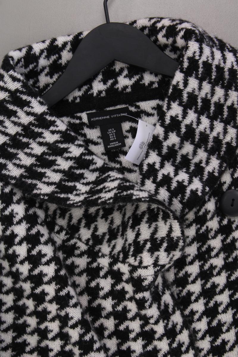 Adrienne Vittadini Strickjacke Gr. S hahnentritt Langarm grau aus Polyacryl