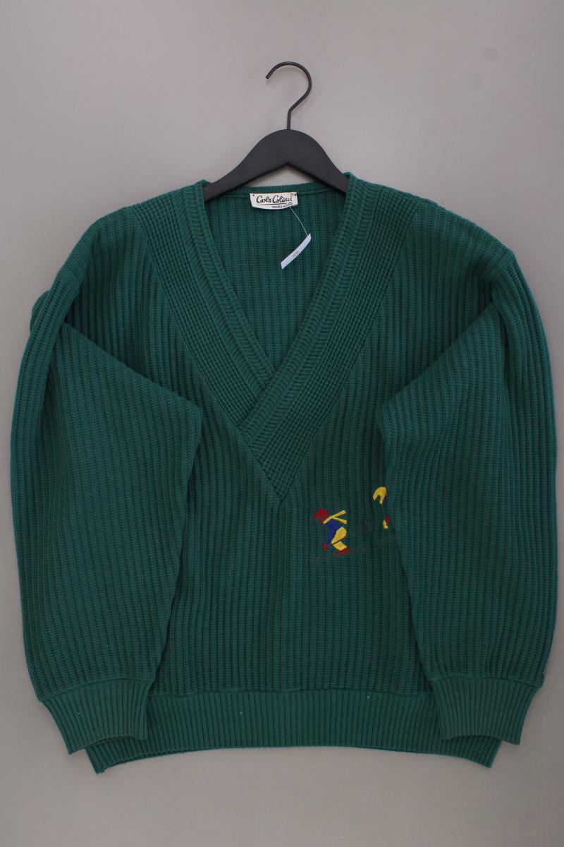 Carlo Colucci Wollpullover für Herren Gr. 54 Vintage grün