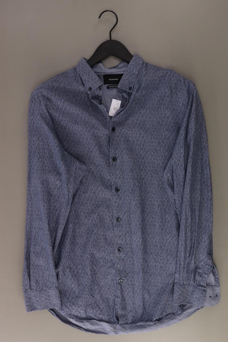 Reserved Langarmhemd für Herren Gr. XL blau aus Baumwolle