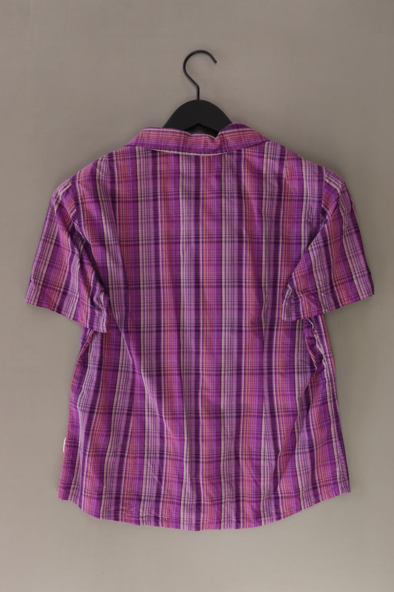 Jack Wolfskin Karobluse Gr. M kariert Kurzarm lila aus Polyester