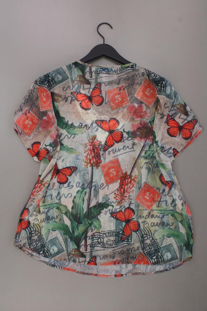 Pfeffinger Kurzarmbluse Gr. 40 mit Blumenmuster mehrfarbig aus Polyester