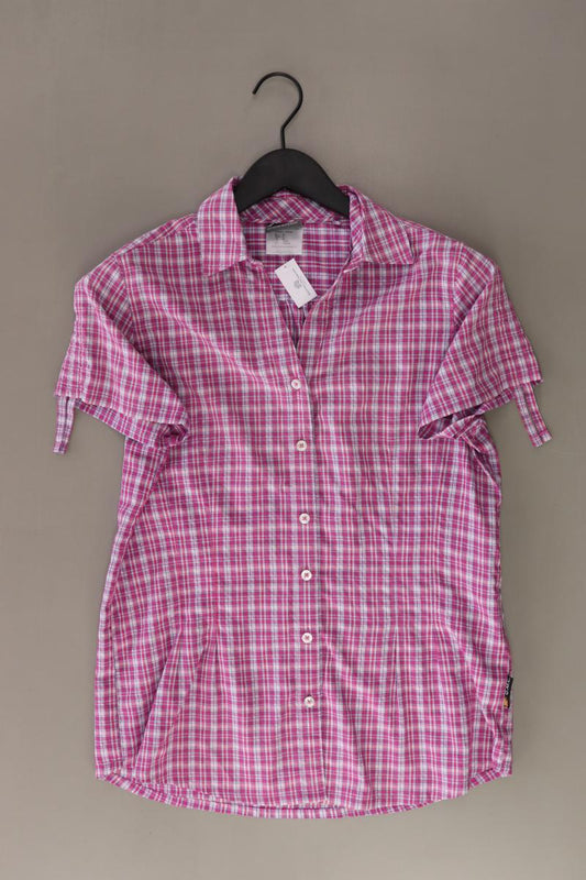 Jack Wolfskin Karobluse Gr. M kariert Kurzarm pink aus Polyester