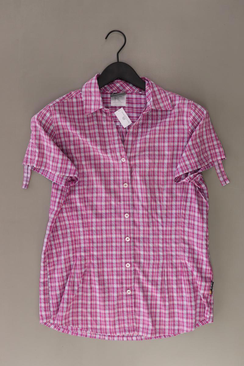 Jack Wolfskin Karobluse Gr. M kariert Kurzarm pink aus Polyester