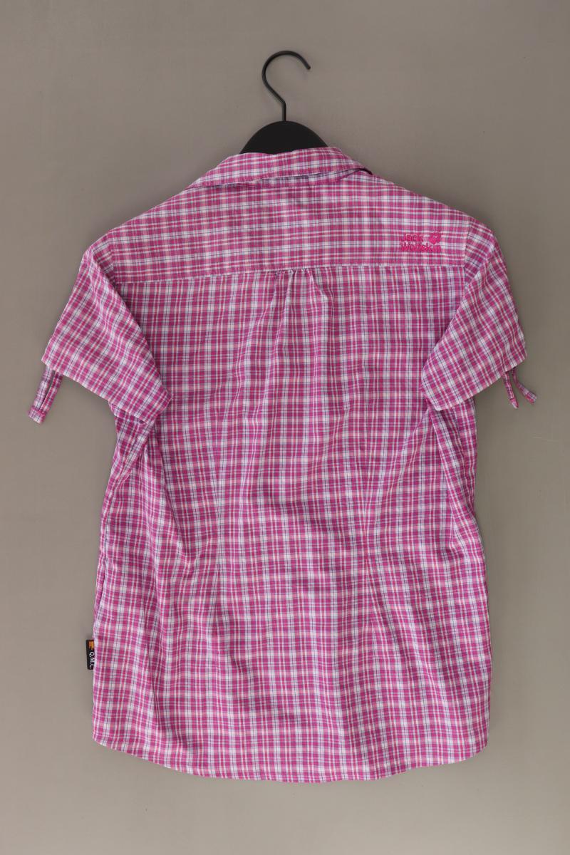 Jack Wolfskin Karobluse Gr. M kariert Kurzarm pink aus Polyester