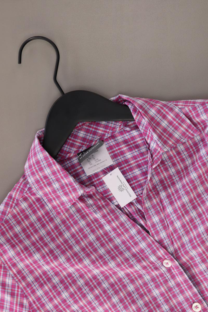 Jack Wolfskin Karobluse Gr. M kariert Kurzarm pink aus Polyester