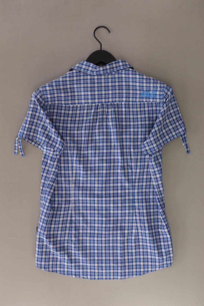 Jack Wolfskin Karobluse Gr. M kariert Kurzarm blau aus Polyester