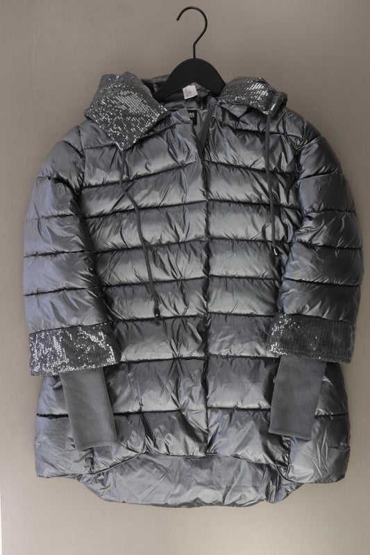 Queen Drama Winterjacke Gr. L neuwertig mit Pailletten grau aus Polyester